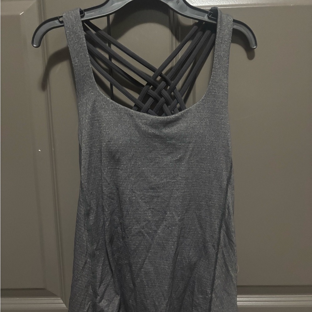lululemon athletica Charcoal Tank Top with Crisscross Back